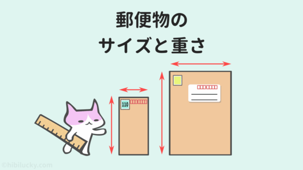 郵便物のサイズと重さ